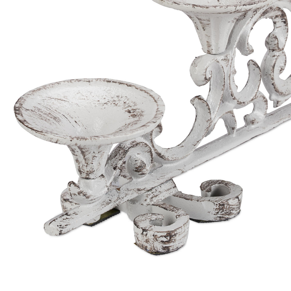 KERZENSTÄNDER - Weiß, Metall (59/20/9.5cm) - Relaxdays