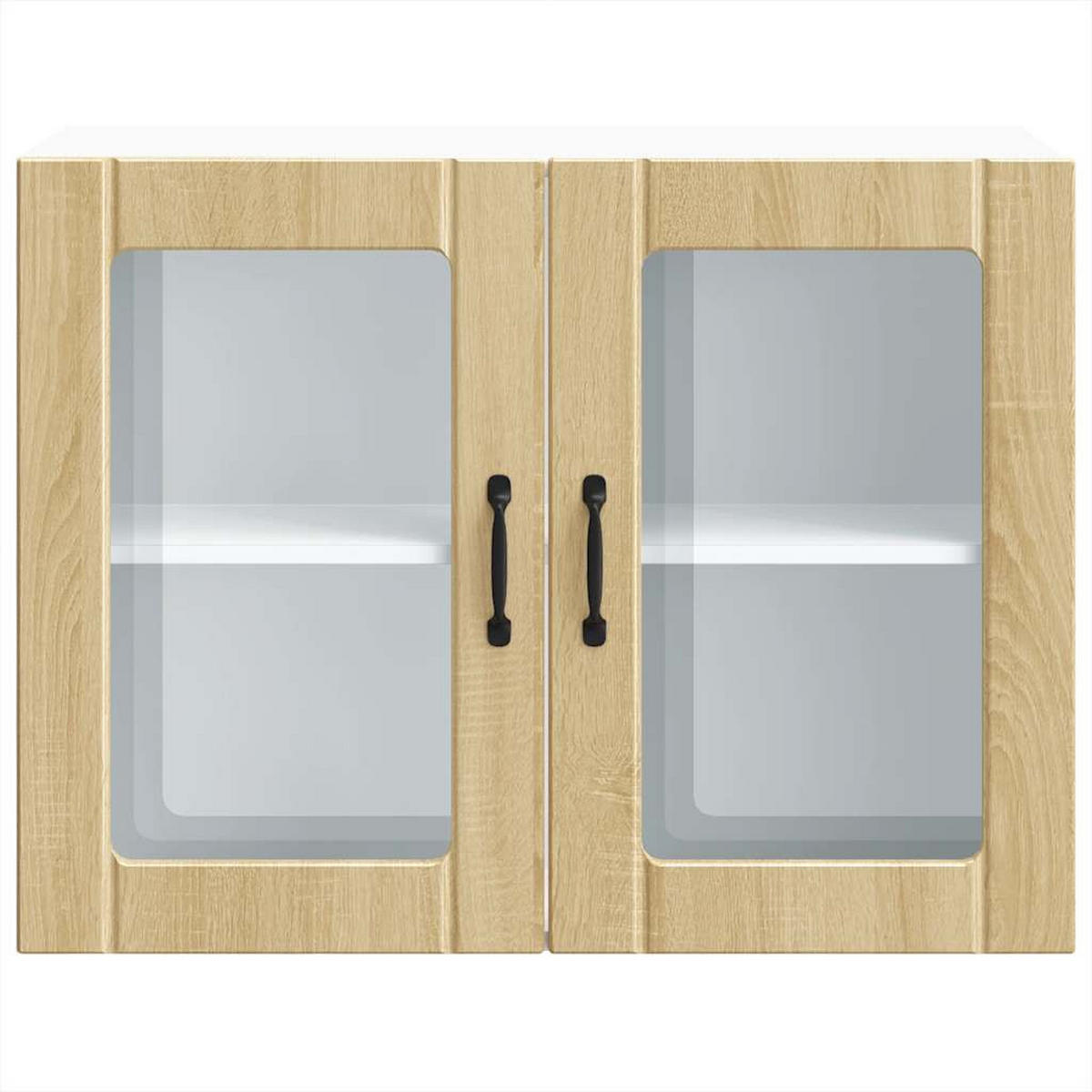KÜCHEN-HÄNGESCHRANK Mit Glastür Sonoma-Eiche Holzwerkstoff - Braun, Holzwerkstoff (31/60/80cm) - vidaXL