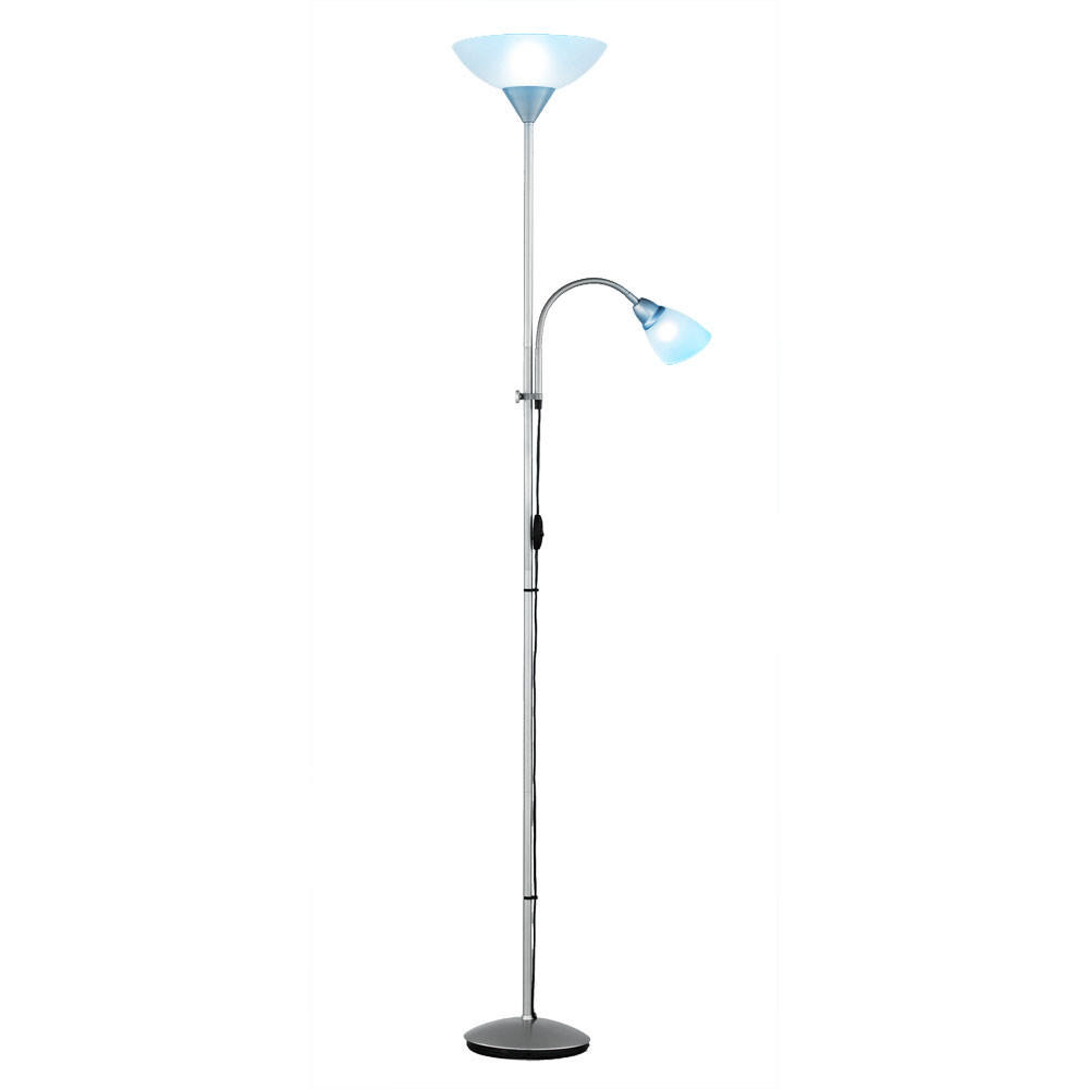 RGB LED STEHLEUCHTE Metall Silber - Silberfarben, Metall (6/11.2/180cm)
