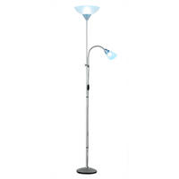 RGB LED STEHLEUCHTE Metall Silber - Silberfarben, Metall (6/11.2/180cm)
