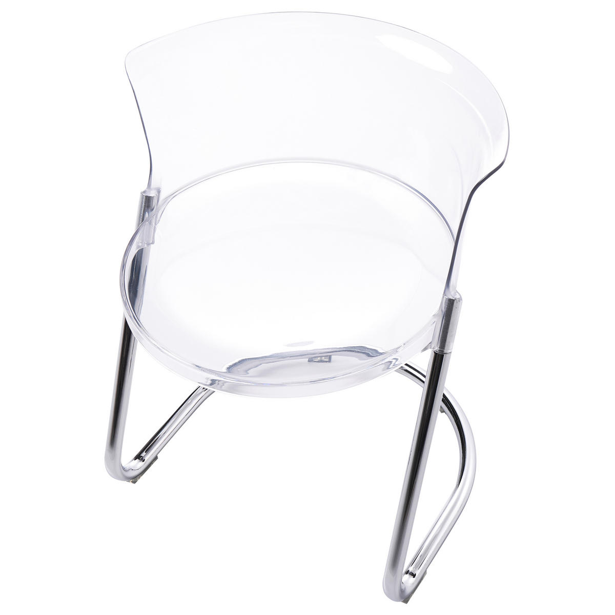 ESSZIMMERSTUHL 2er Set Transparent Oshkosh - Transparent/Silberfarben, Kunststoff (47/63/50cm) - Beliani