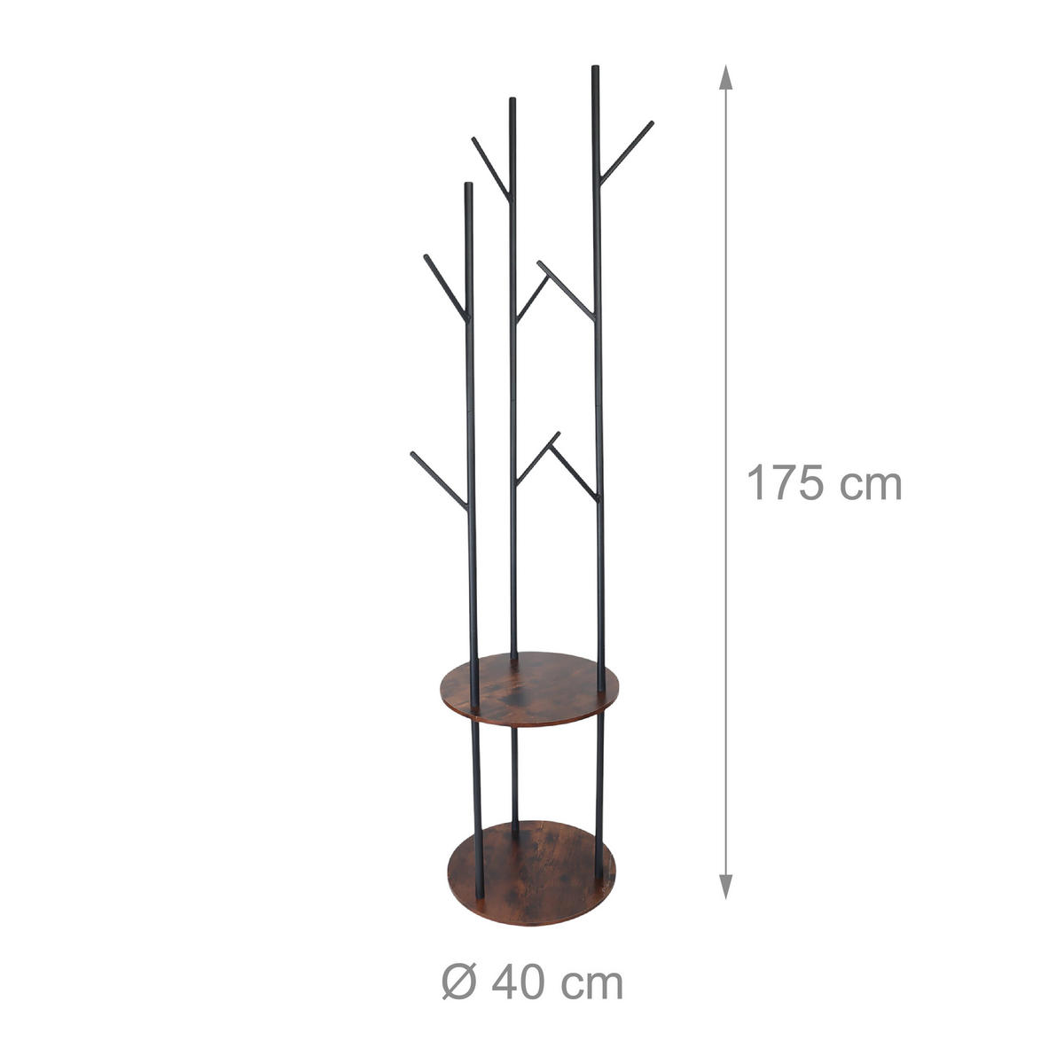 GARDEROBENSTÄNDER - Multicolor, Holzwerkstoff/Metall (40/175/40cm) - Relaxdays