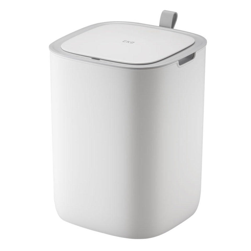 MÜLLEIMER Moderner Quadratischer Mit Smart Sensor 12 Liter 33,7 x 35 x 25 cm Weiß - Weiß, Metall (24.9/33.7/24.9cm) - PROREGAL