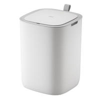 MÜLLEIMER Moderner Quadratischer Mit Smart Sensor 12 Liter 33,7 x 35 x 25 cm Weiß - Weiß, Metall (24.9/33.7/24.9cm) - PROREGAL
