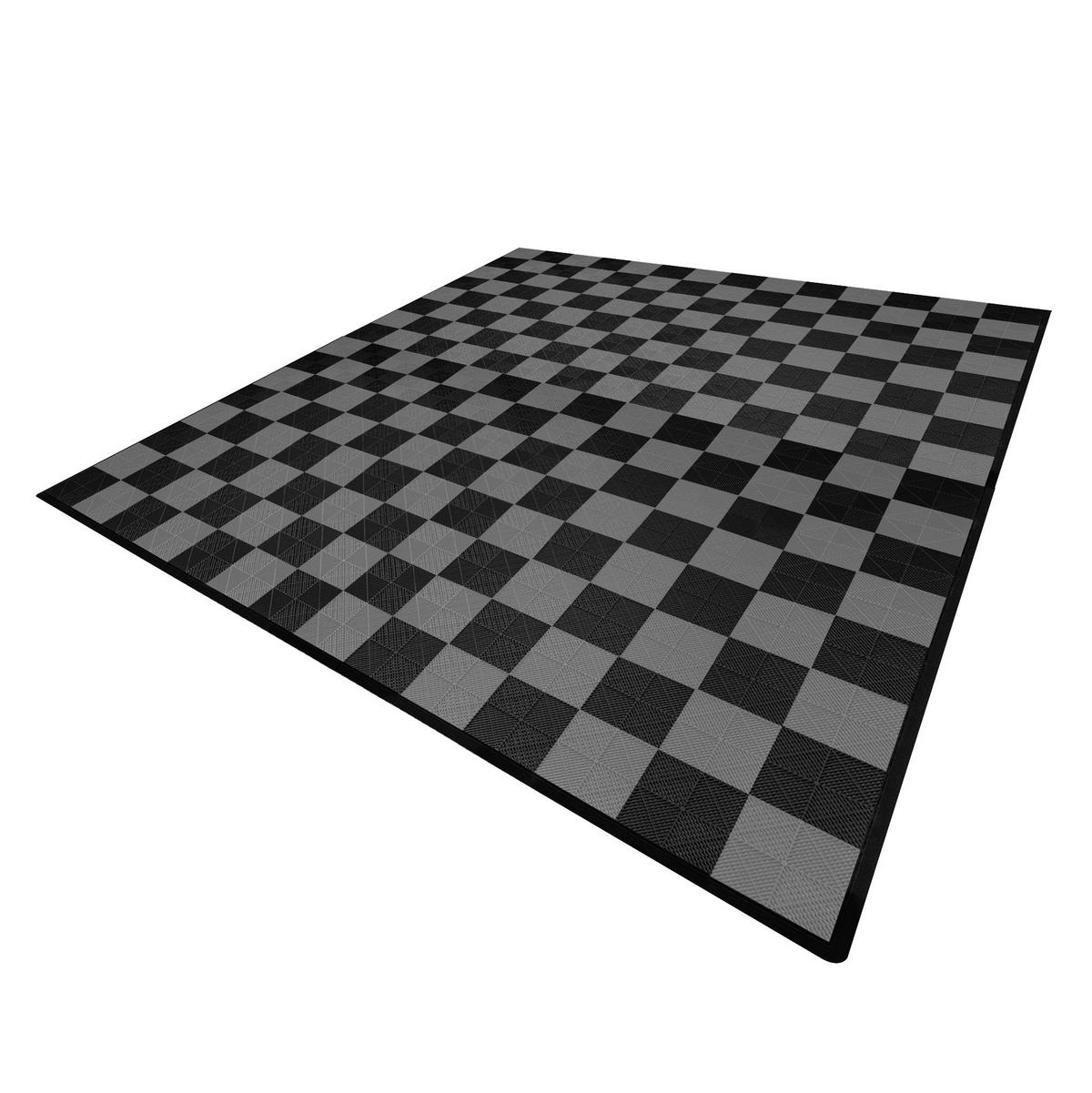 GARAGENBODENFLIESEN Belüftete mit Kanten – 120 Schwarz und 120 Grau - Schwarz, Kunststoff (40/1.8/40cm)