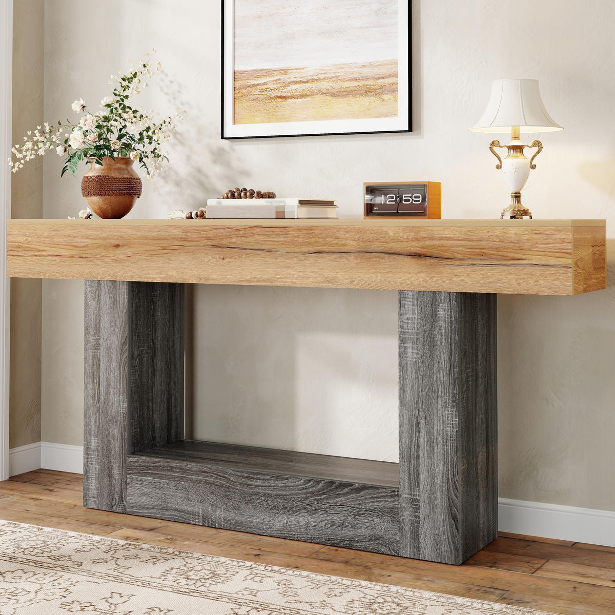 KONSOLENTISCH Holzoptik Ablagefach - Naturfarben, Holzwerkstoff (30/160/82.5cm) - Fortuna Lai