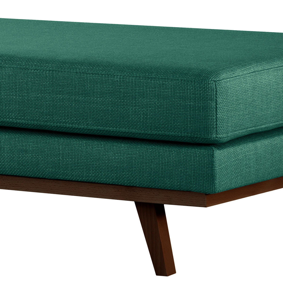 HOCKERBANK - Dunkelgrün/Buchefarben, Buchenholz/Textil (180/43/81cm) - home24