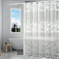 DUSCHVORHANG, transparent，180/180CM - Klar, Kunststoff (180/180cm)