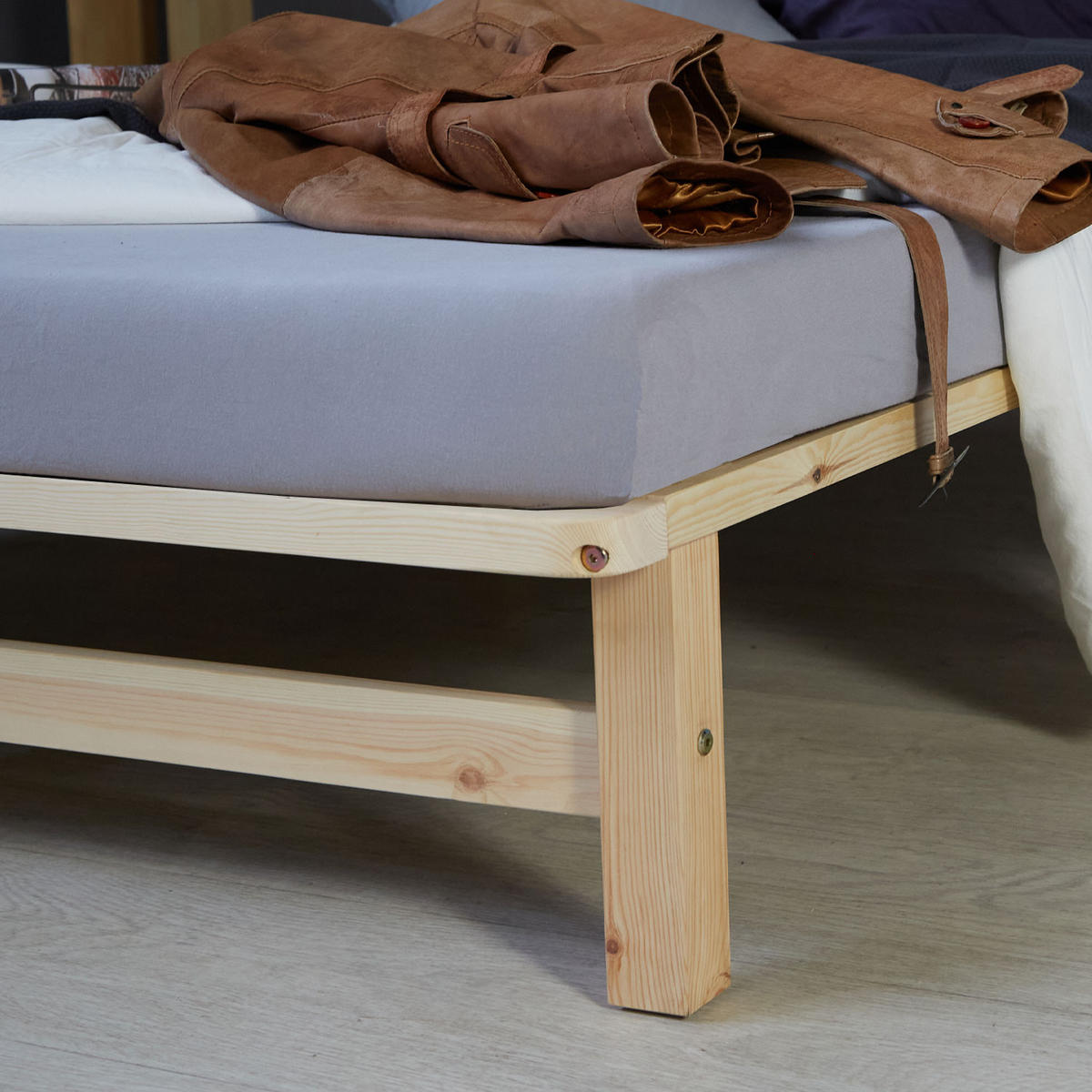 HOLZBETT Familienbett 270/200 cm natur - Braun, Holz (270/200cm) - Homestyle4u