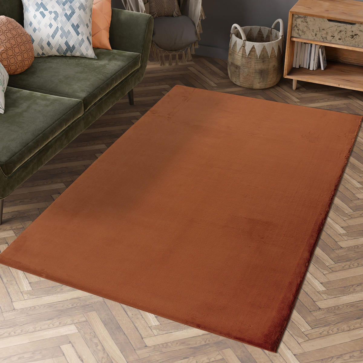 HOCHFLOR-TEPPICH Topia 400 Terra-Rot 160x230 cm - Rot, Textil (230/160cm) - carpet city