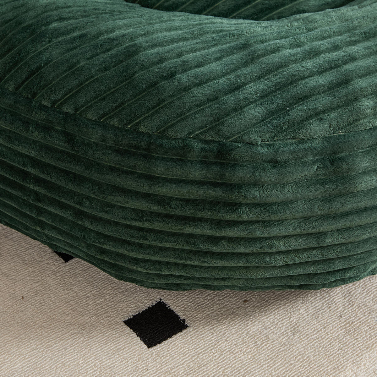 SITZSACK Cord Smaragdgrün mit Kissen - Jadegrün, Textil (108/52/108cm) - WISHDOR