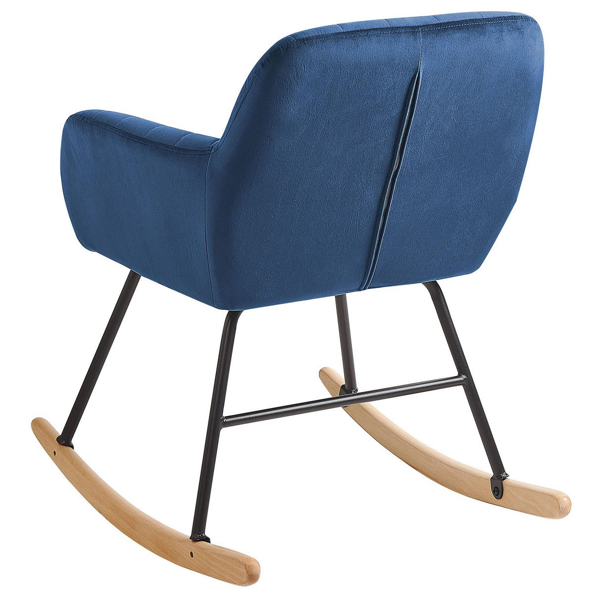 SCHAUKELSTUHL Samtstoff Blau Liarum - Blau, Holz/Textil (60/82/74cm) - Beliani