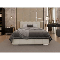 POLSTERBETT Zaira 140x200cm – Elegantes Polsterbett für modernen Wohnstil , Taschenfederkernmatratze Pocket KOKOS (20cm), creme - Creme, Holz (140/200cm) - Homesy