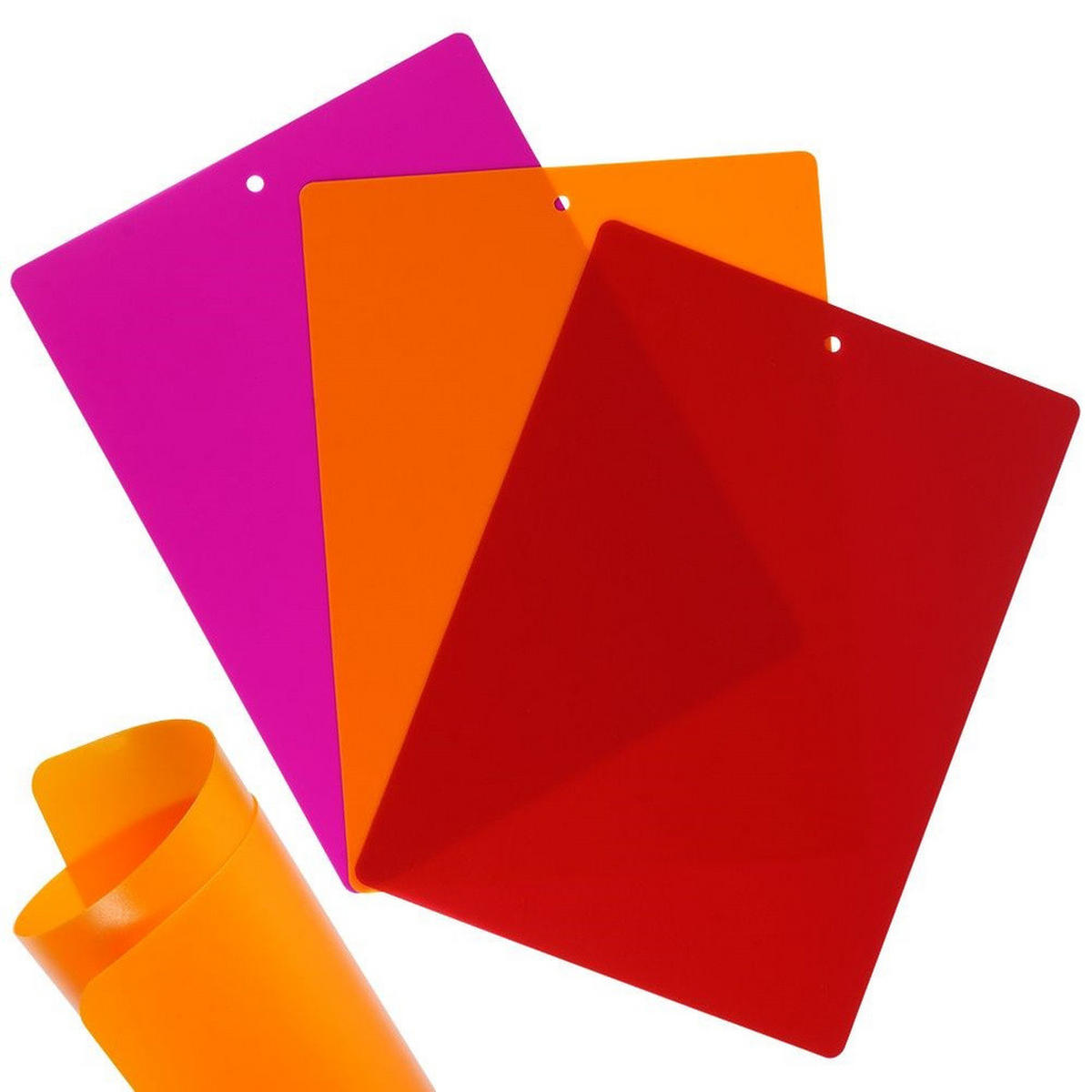 SCHNEIDEBRETT-SET Flexibel 3er-Pack bunt - Multicolor, Kunststoff (28/38cm) - Orion 