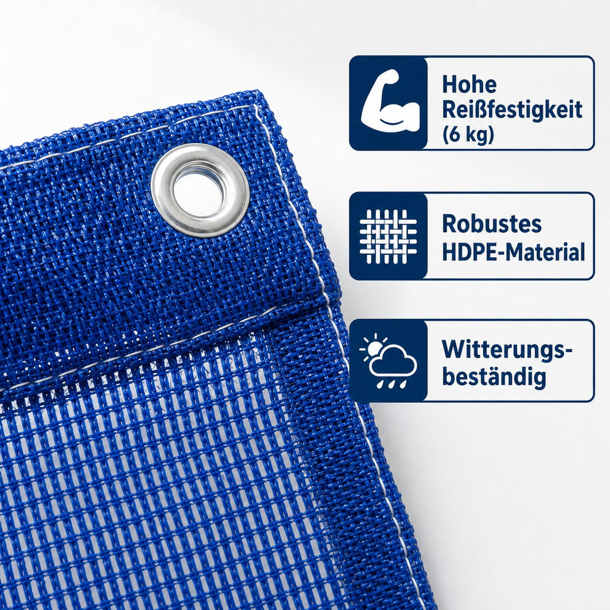 BAUZAUNNETZ blau 1,80m x 3,45m - Blau, Kunststoff (180/30cm) - KLASEBO