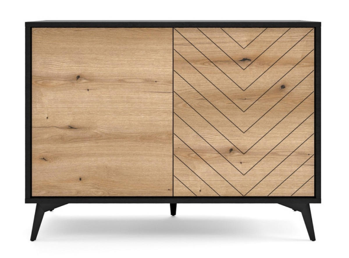 SIDEBOARD Weiß DIAMO K104 Mit Regalen Mit Metallgestell - Multicolor, Holzwerkstoff (104/77/39cm) - Sepro Meble