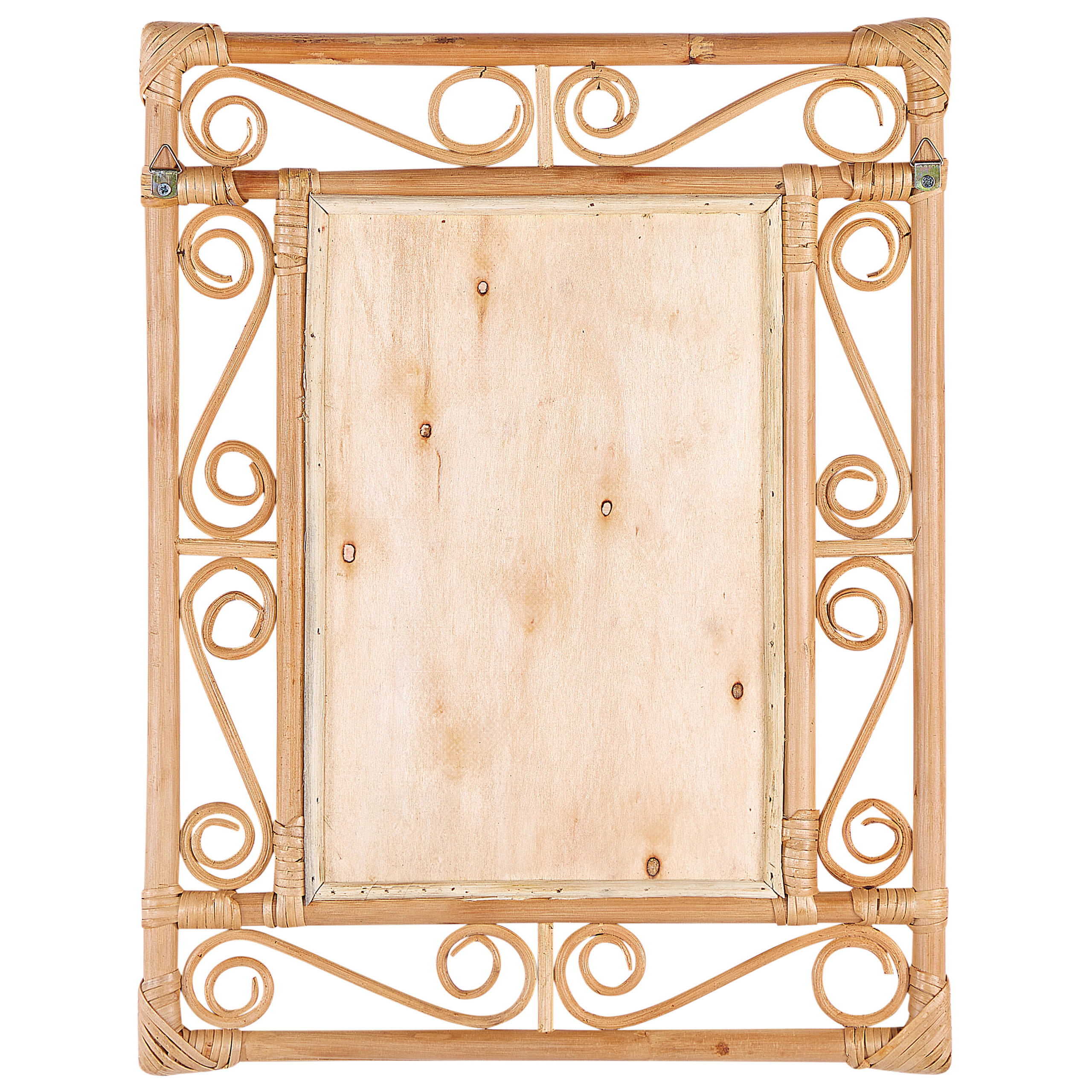 WANDSPIEGEL Rattan naturfarben 41/52 cm Amanu - Beige/Naturfarben, Naturmaterialien (41/52/2cm) - Beliani