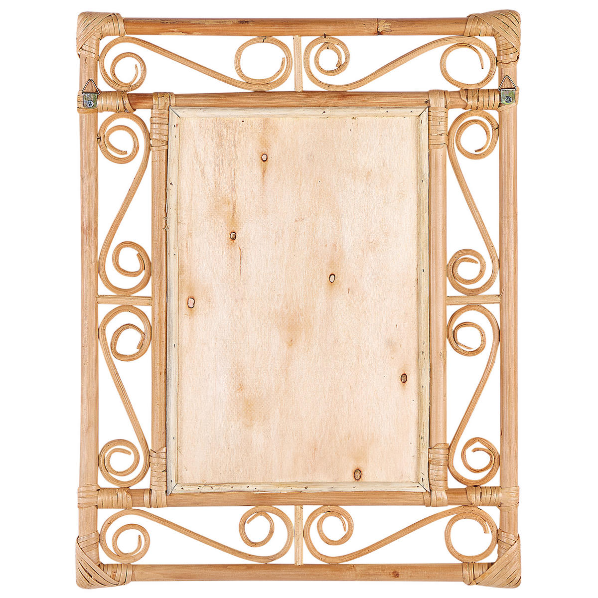 WANDSPIEGEL Rattan naturfarben 41/52 cm Amanu - Beige/Naturfarben, Naturmaterialien (41/52/2cm) - Beliani