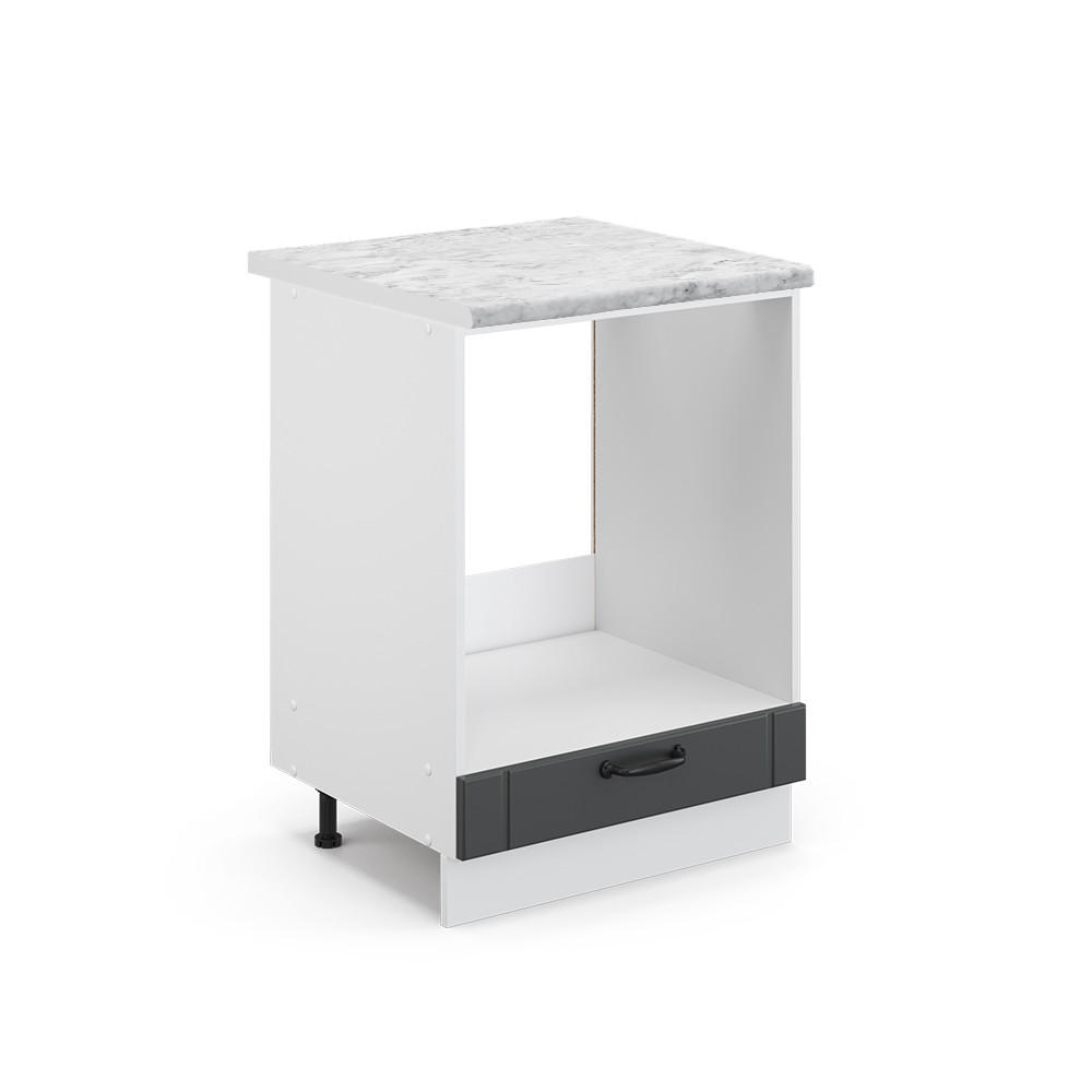 SPISKONVERTERINGSSKÅP Fame-Line Antracit hus på landet 60 cm , AP Marble Vit, Grå 82/60/60 cm