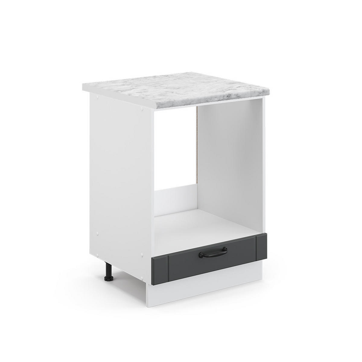 HERDUMBAUSCHRANK Fame-Line Anthrazit Landhaus 60 cm, AP Marmor - Dunkelgrau/Anthrazit, Holzwerkstoff (60/82/60cm) - Vicco