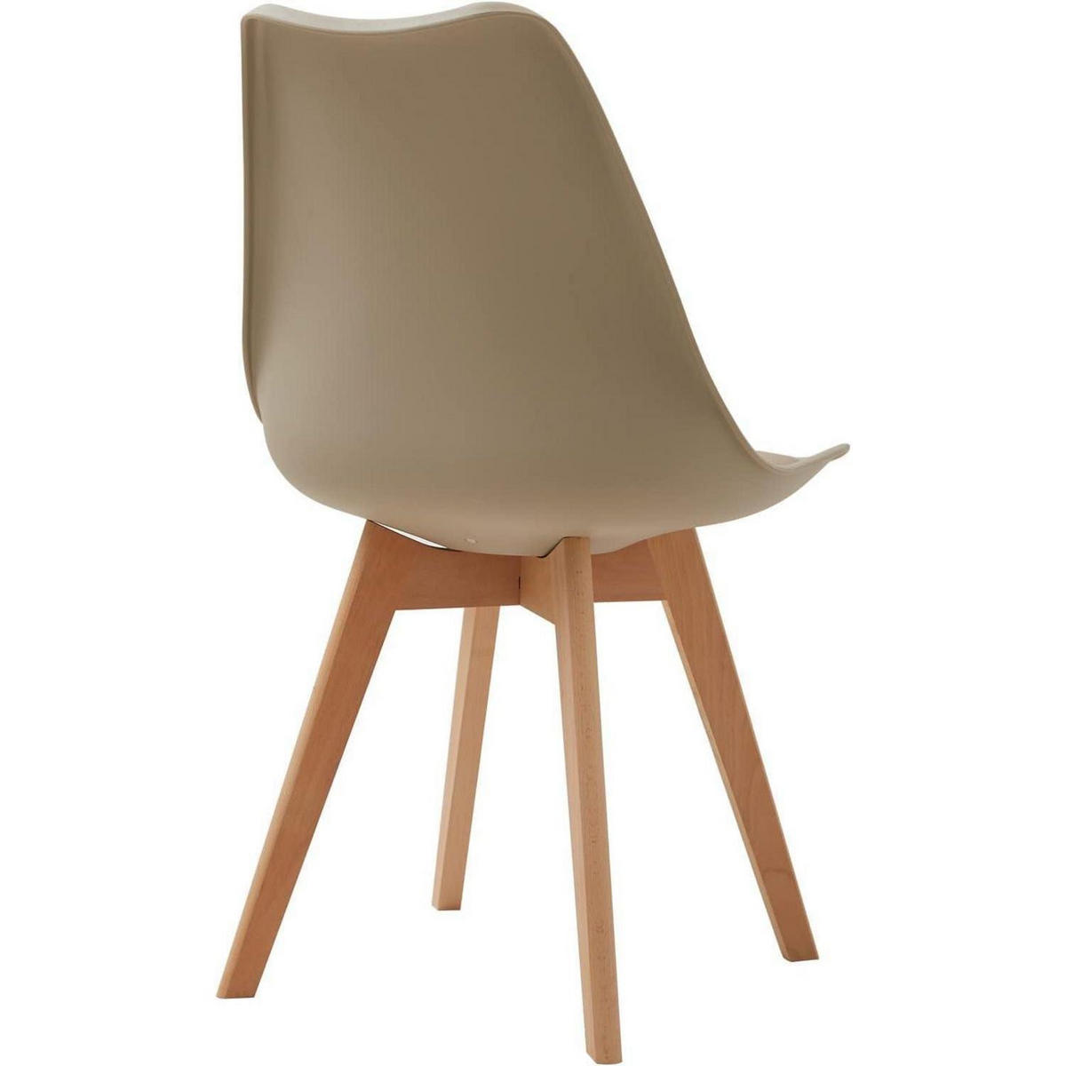 ESSZIMMERSTUHL 8er Set mit Massivholzbeinen und abnehmbarem Stuhlkissen Schwarz+Beige - Multicolor, Kunststoff (49/83/42cm)