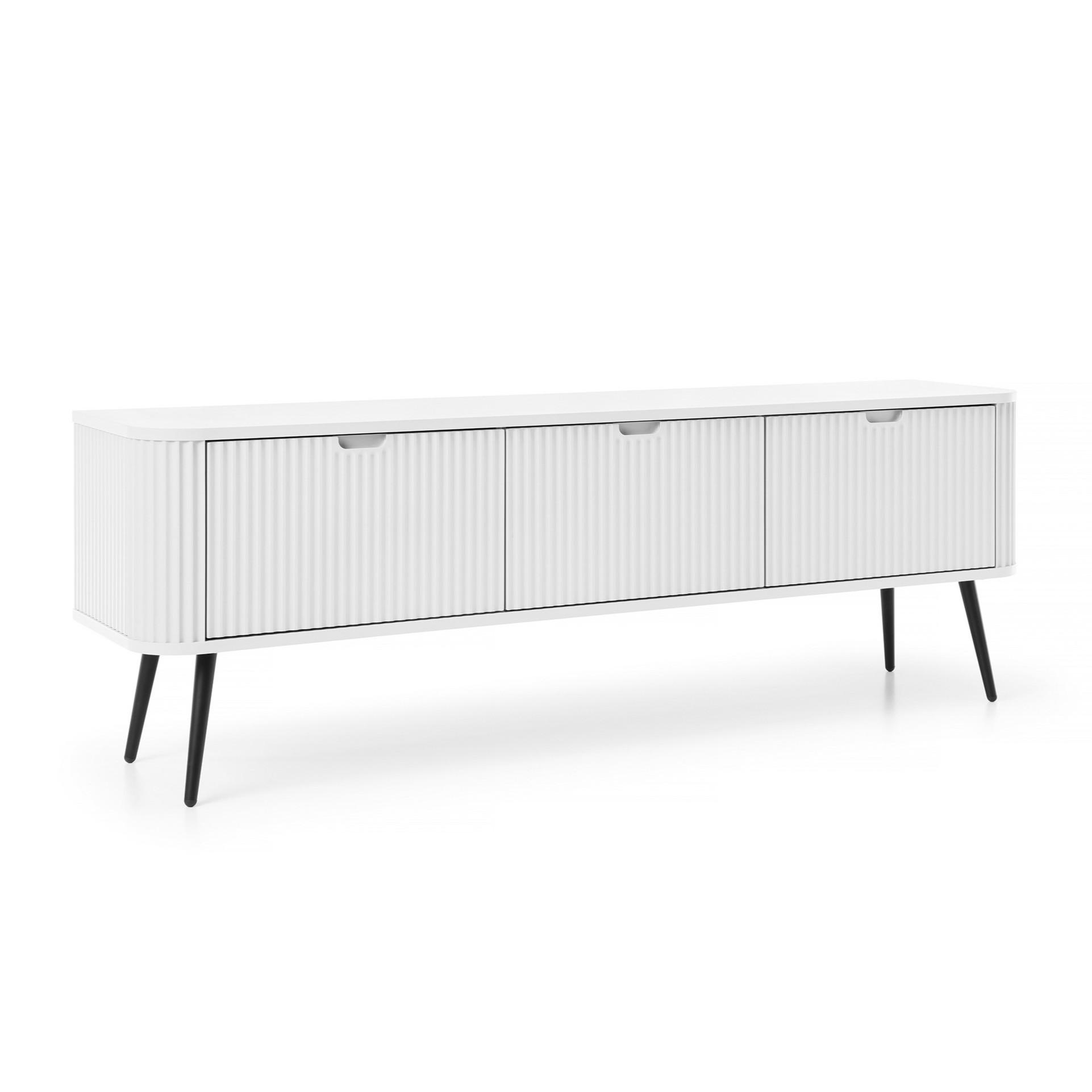 LOWBOARD ZENZERO 168x39x57 cm mit 3 Türen Weiß - Schwarz/Weiß, Holzwerkstoff (168/57/39cm) - MASSENO