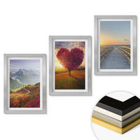 WANDBILDER 3er Set - 20x30 cm Silberner Rahmen - Landschaften Berge Baum Herz Pier - Silberfarben, Kunststoff (20/30cm) - ArtPrintCave