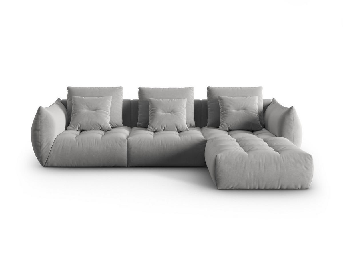 ECKSOFA modular links Bloom aus Samt grau 2 Sitzplätze - Grau, Textil (216/332cm) - Micadoni