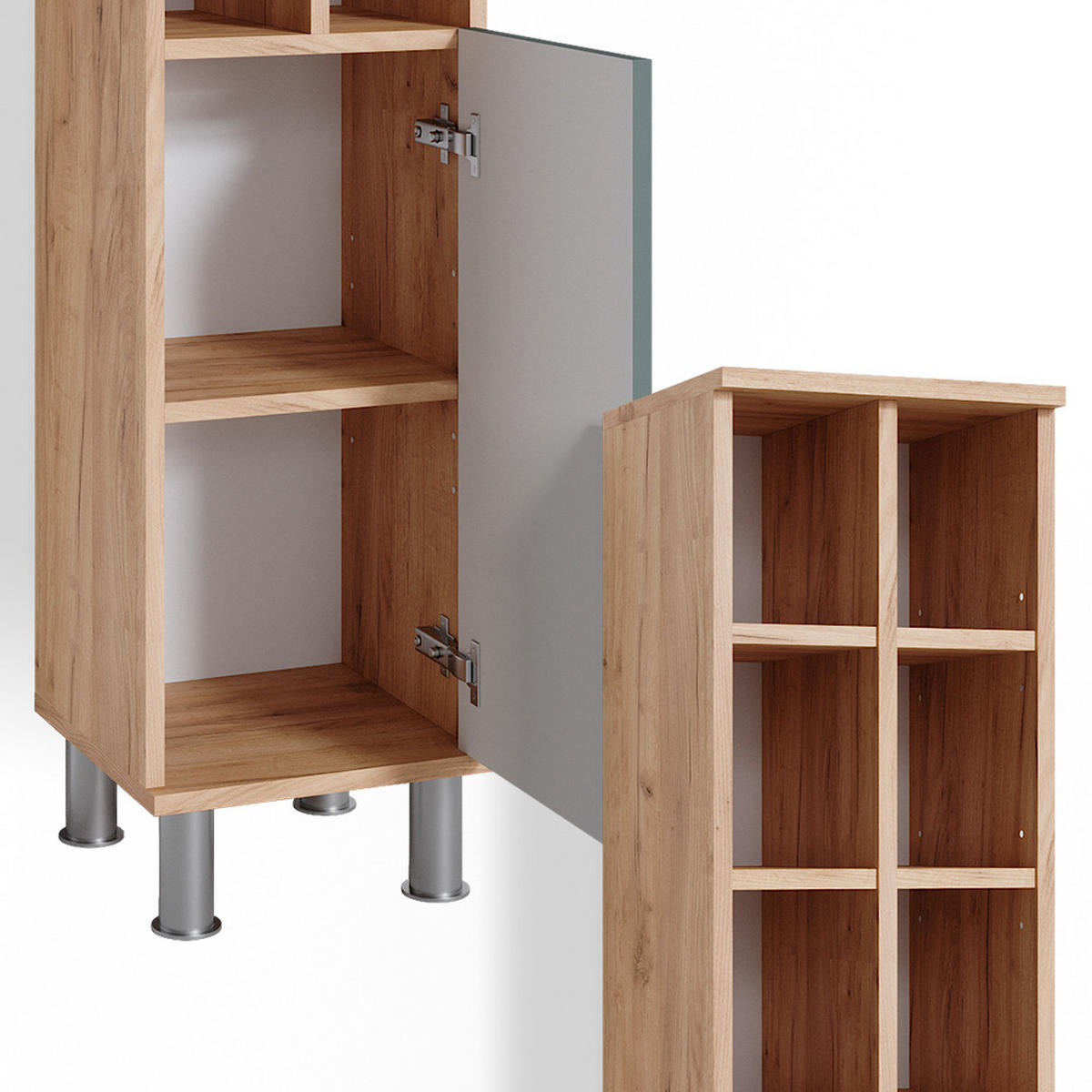 STŘEDNÍ SKŘÍŇKA Fynn Zelená - zelená barva, kompozitní dřevo (30/130.6/30cm) - Vicco