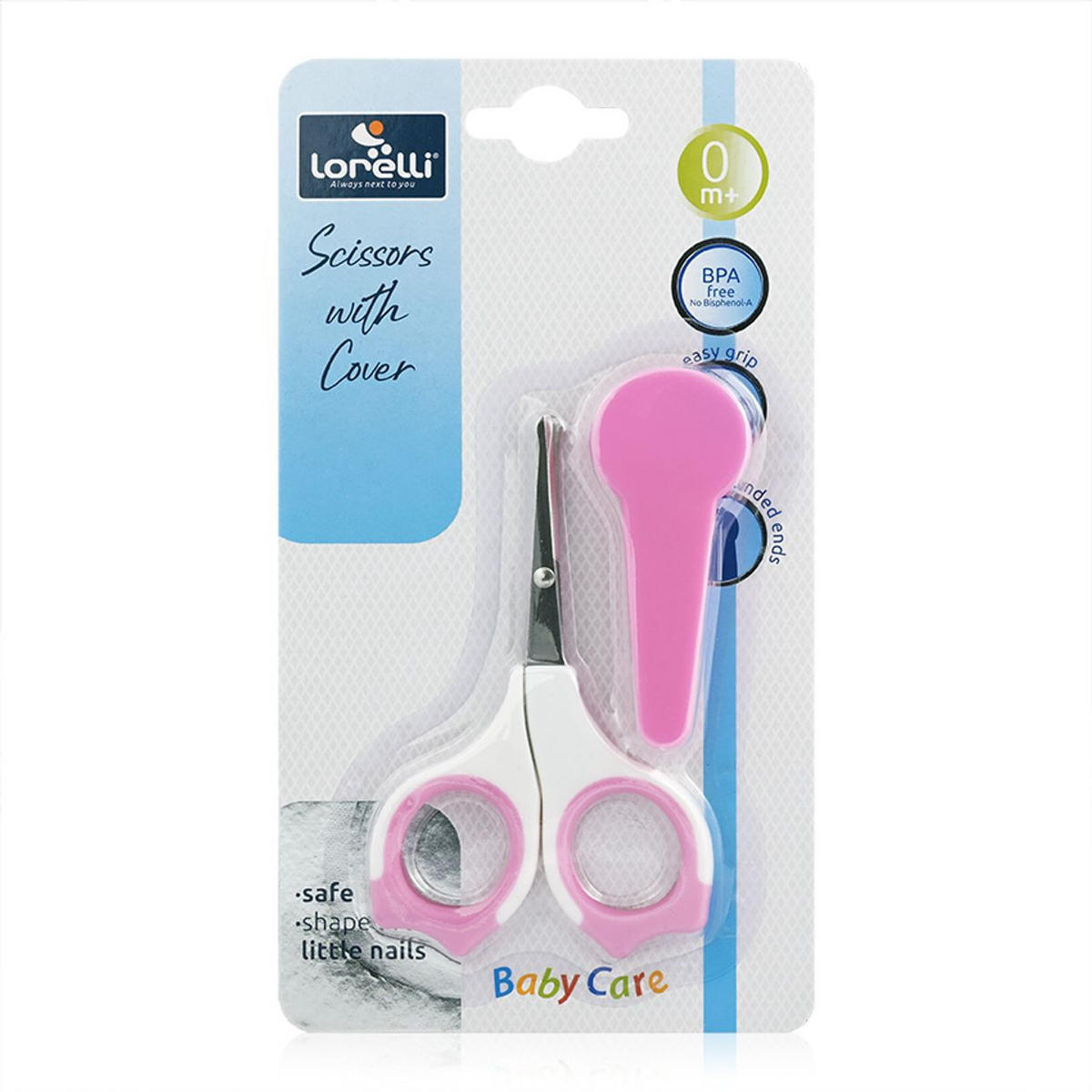 NAGELPFLEGESET 1024021 rosa pink Edelstahl, Griff, rutschfest, Nagelschere mit Schutzkappe, 0,02 kg - Rosa, Metall (7/11cm) - Lorelli