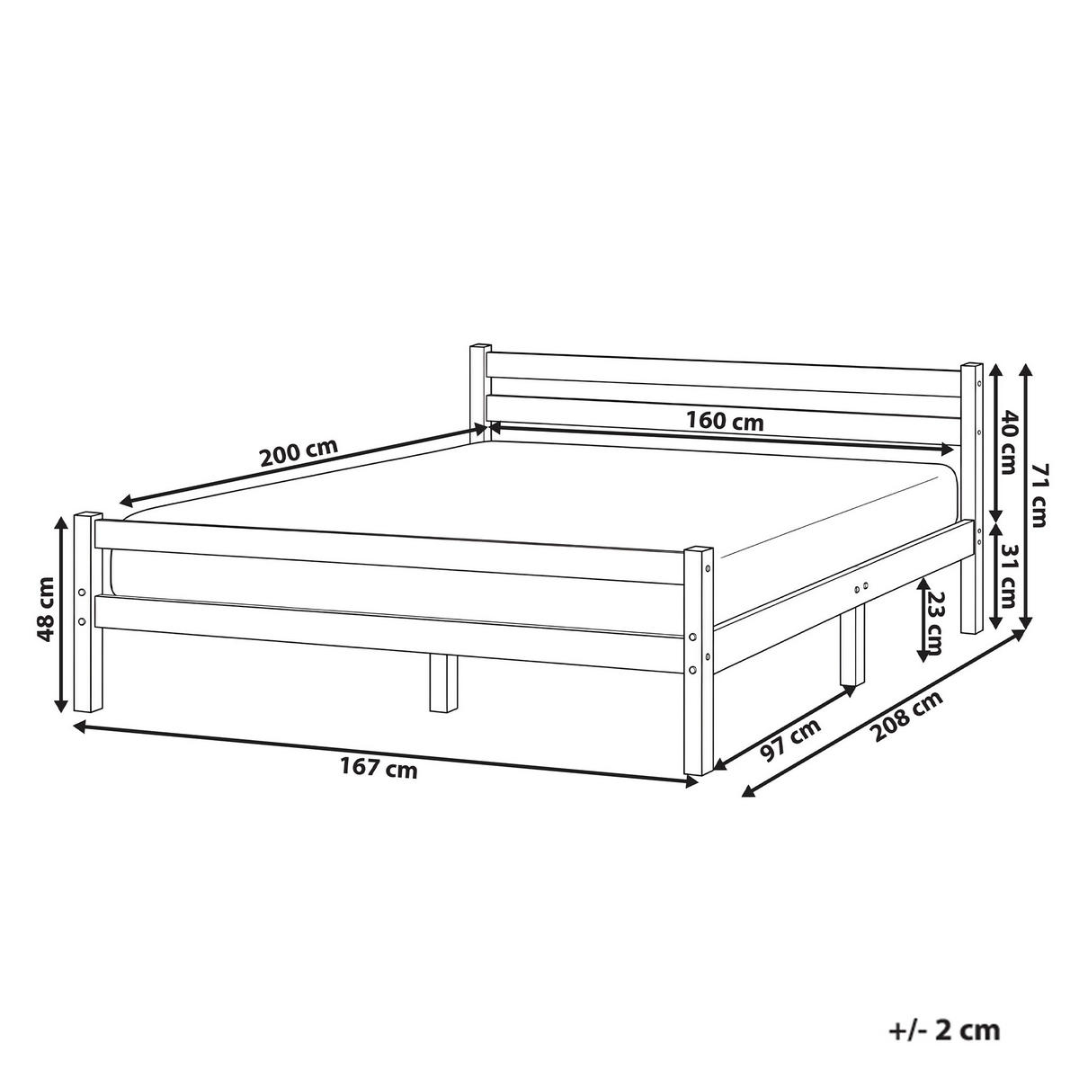 POSTEL s roštem 160/200 cm Borovicové dřevo Světle hnědá Echallon - hnědá/světle hnědá, dřevo (160/200cm) - Beliani
