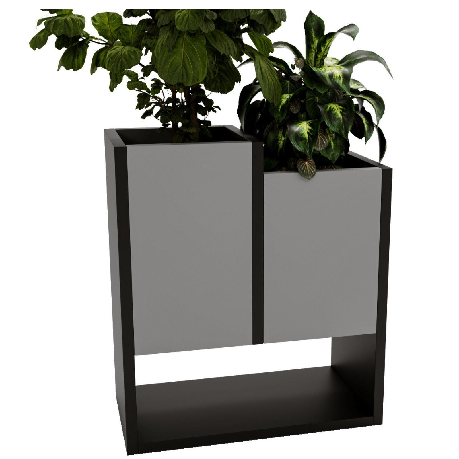 BLUMENKASTEN - Dunkelgrau, Holzwerkstoff (23/50/44cm) - RAUMHIRSCH FURNITURE