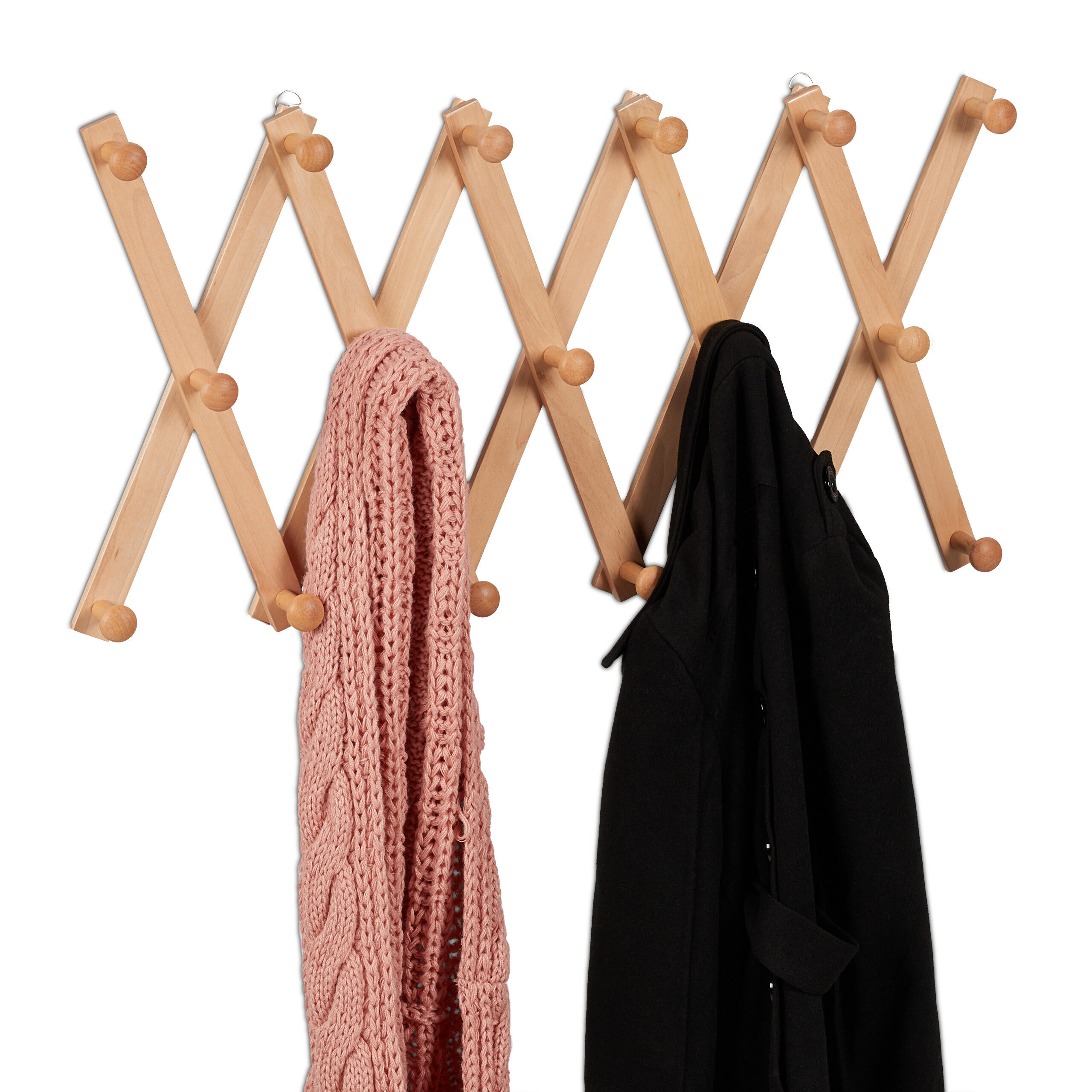 WANDGARDEROBE - Hellbraun, Holz (182.5/7.5/7.5cm) - Relaxdays