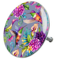 BADEWANNENSTÖPSEL Kolibri - Lila, Metall (8/10/10cm) - Sanilo