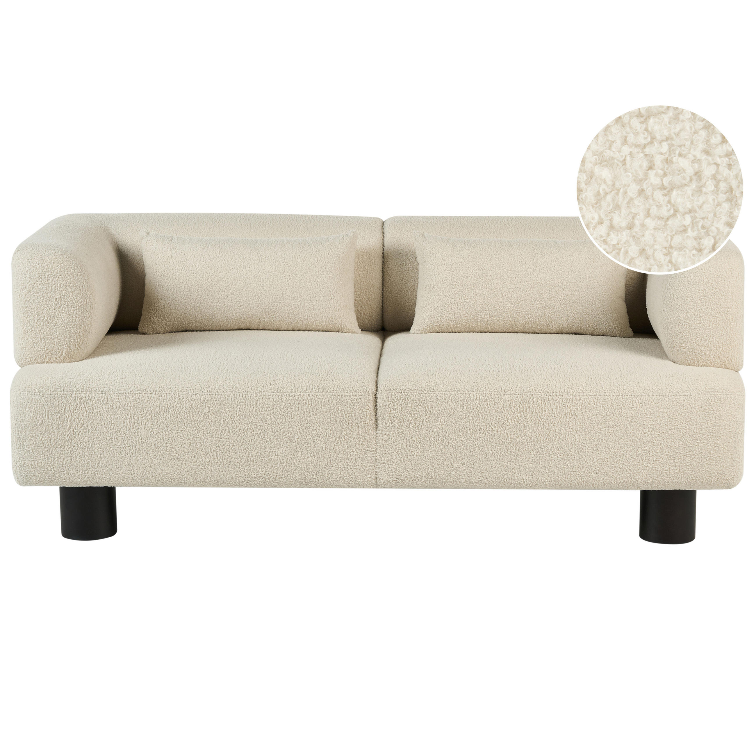POHOVKA 2-místná Bouclé Krémově bílá Movik - krémová, textil (183/74/90cm) - Beliani