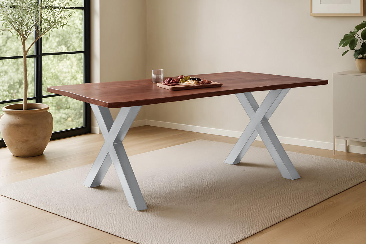 ESSTISCH ROXANA - Kastanienfarben/Beige, Holz (90/180/77cm) - SAM