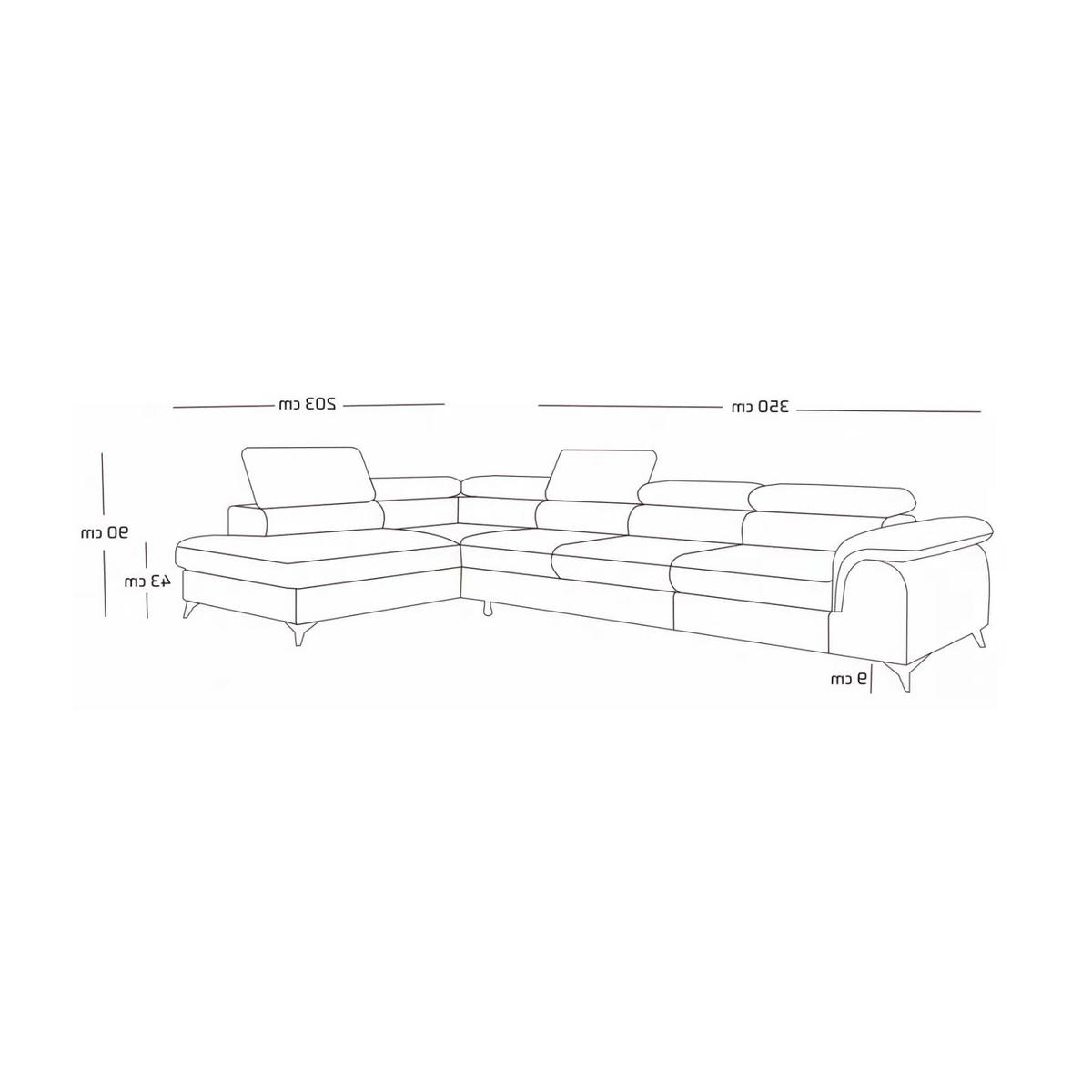 ECKSOFA Plaza Maxi Beige mit Schlaffunktion und Bettkasten 6x verstellbare Kopfstützen - Beige, Textil (350/203cm) - Muffo