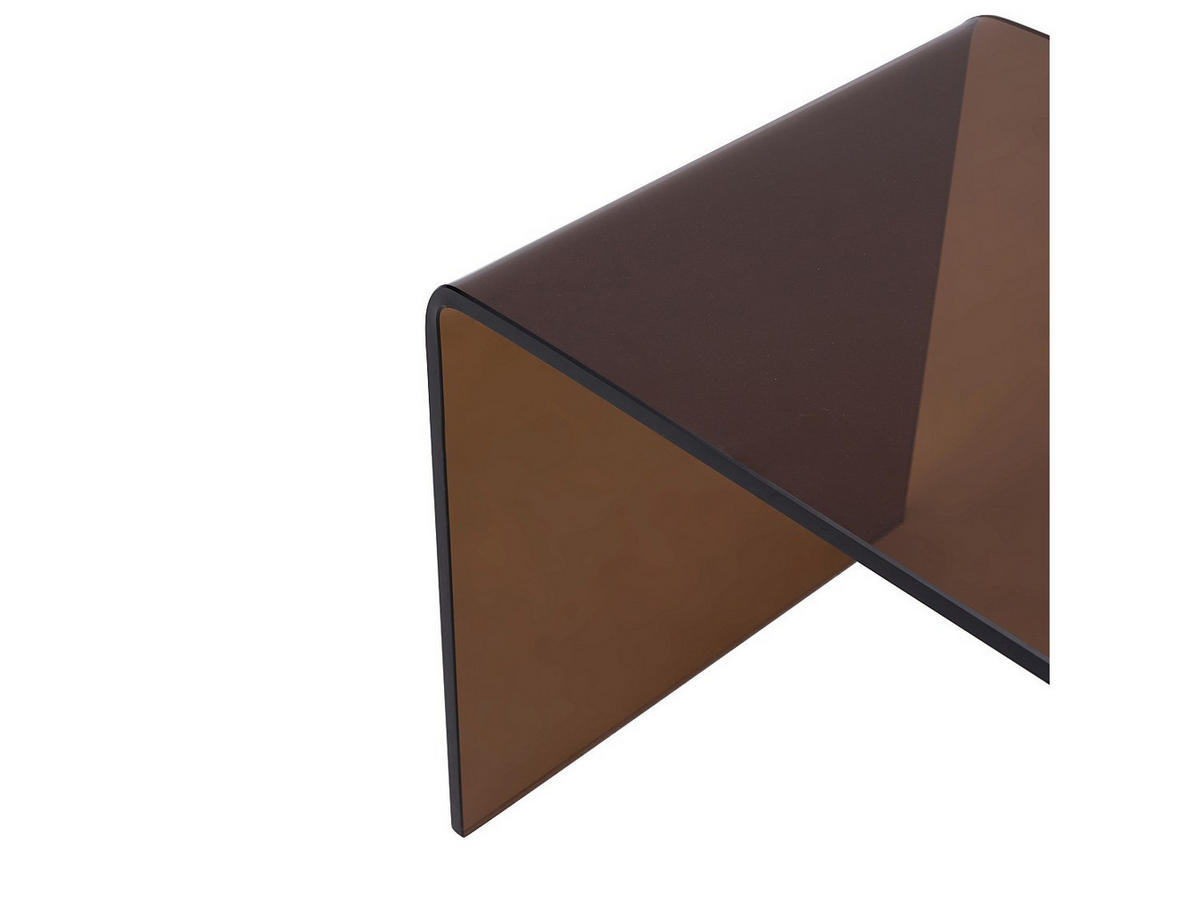 NACHTTISCH - 50 cmcm x 40 cmcm - Glas - Transparent, Braun - SUZANA - Transparent/Braun, Glas (50/40/40cm) - Vente-Unique