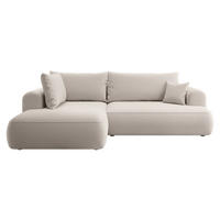 ECKSOFA Ovo Creme Samt - Creme/Schwarz, Kunststoff/Textil (260/165cm) - Selsey