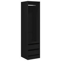 KLEIDERSCHRANK mit 2 Schubladen 50/50/200 cm aus Holzwerkstoff Schwarz - Schwarz, Holz (50/50/50cm) - vidaXL