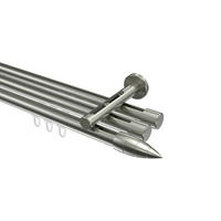 INNENLAUF-GARDINENSTANGEN-SET Siteno Samanto 140 cm, 3-läufig, 20 mm Ø Edelstahl-Optik - Edelstahlfarben, Metall (140cm) - INTERDECO