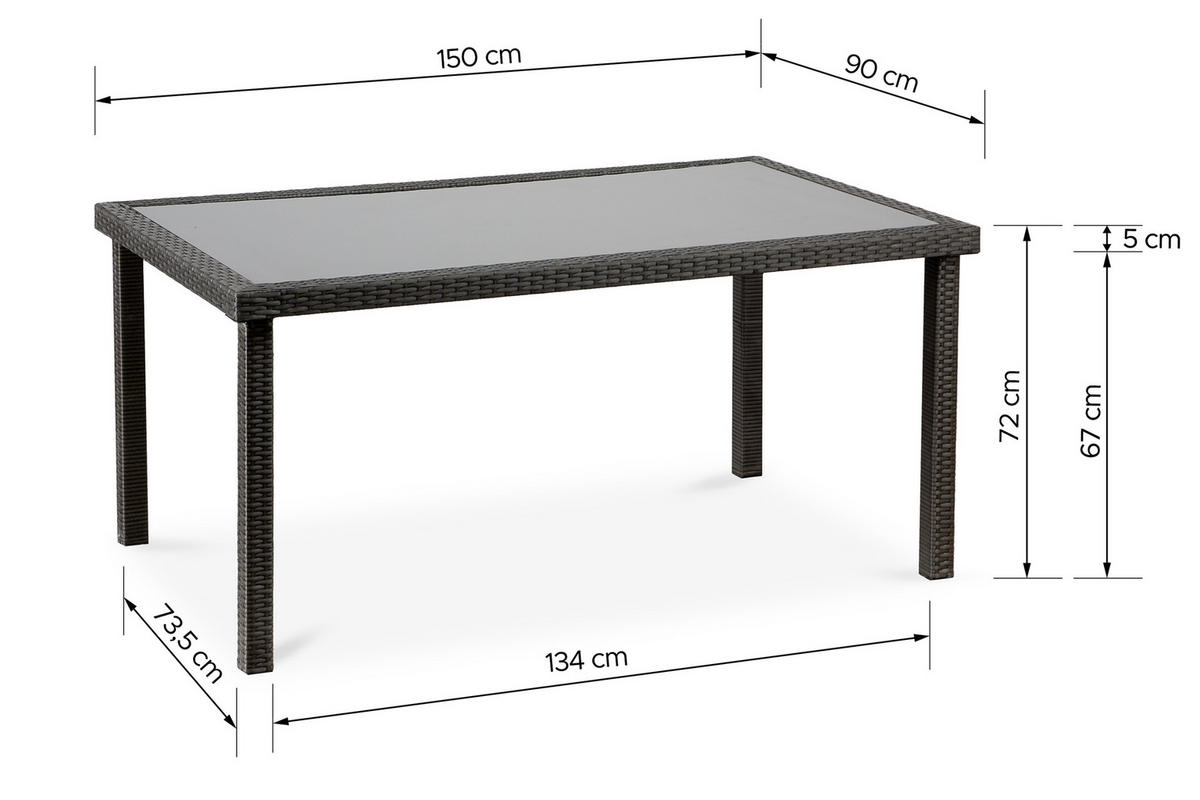 GARTENGARNITUR SCILLOS Tisch und Stühle 7-tlg, braun beige - Beige/Braun, Kunststoff - KONSIMO®