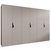 DREHTÜRENSCHRANK 202/300/52 6-türig - Beige/Schwarz, Holz/Metall (300/202/52cm) - Abiks Möbel