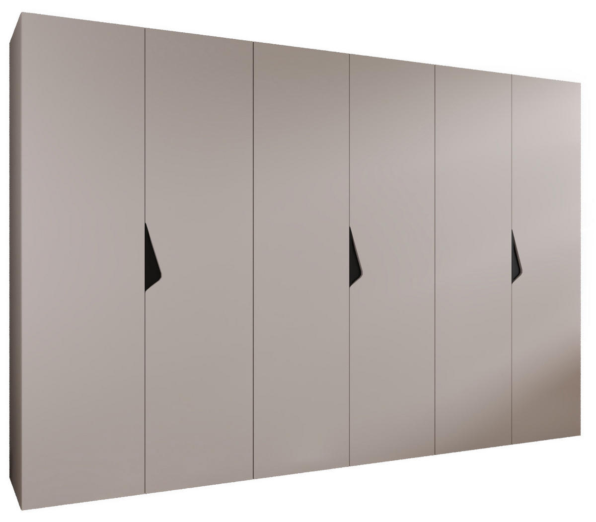 DREHTÜRENSCHRANK 202/300/52 6-türig - Beige/Schwarz, Holz/Metall (300/202/52cm) - Abiks Möbel