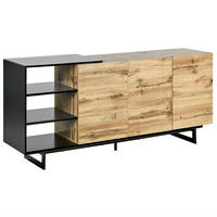 SIDEBOARD se 2 dveřmi Hnědý/Černý Fiora - hnědá, kompozitní dřevo (160/75/40cm) - Beliani