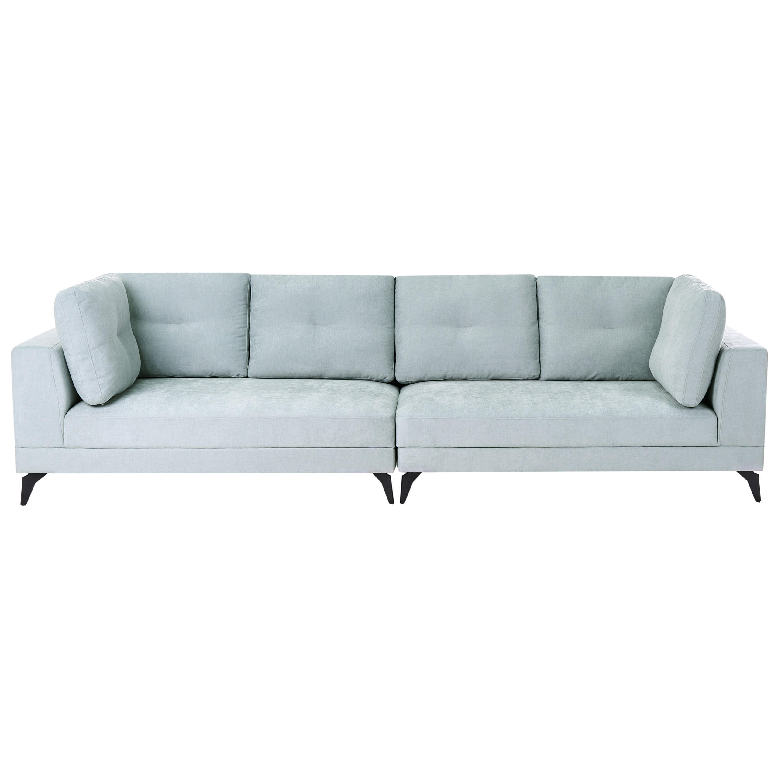 4-SITZER-SOFA Kunstleinen Hellblau Yuri - Blau/Schwarz, Textil (302/88/100cm) - Beliani