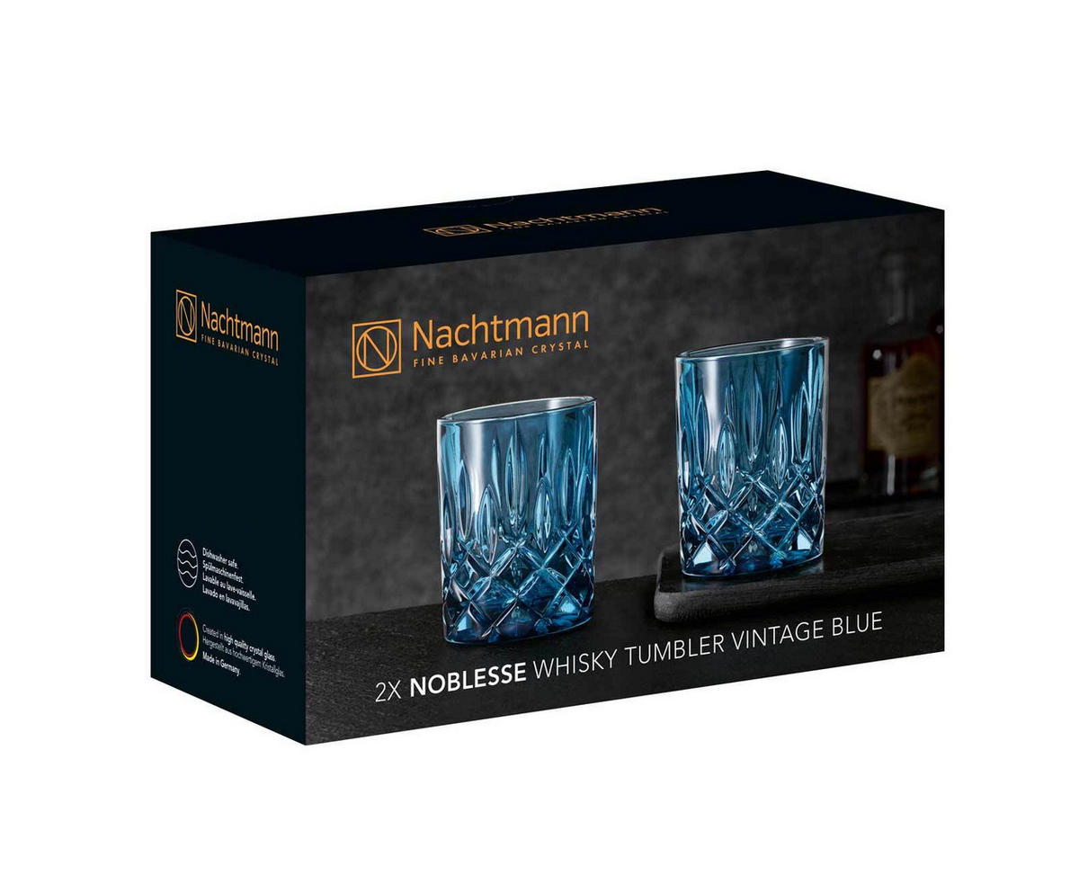 WHISKYBECHER Noblesse Vintage Vintage Blue 295 ml 4er Set - Blau, Glas (0.295L) - Nachtmann
