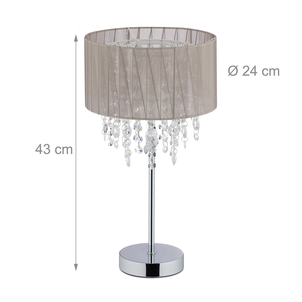 TISCHLAMPE - Multicolor, Kunststoff/Textil (24/24/43cm) - Relaxdays