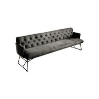 ESSZIMMERBANK CHARME Grau Velvet - Grau, Textil (166/85/68cm) - KAWOLA