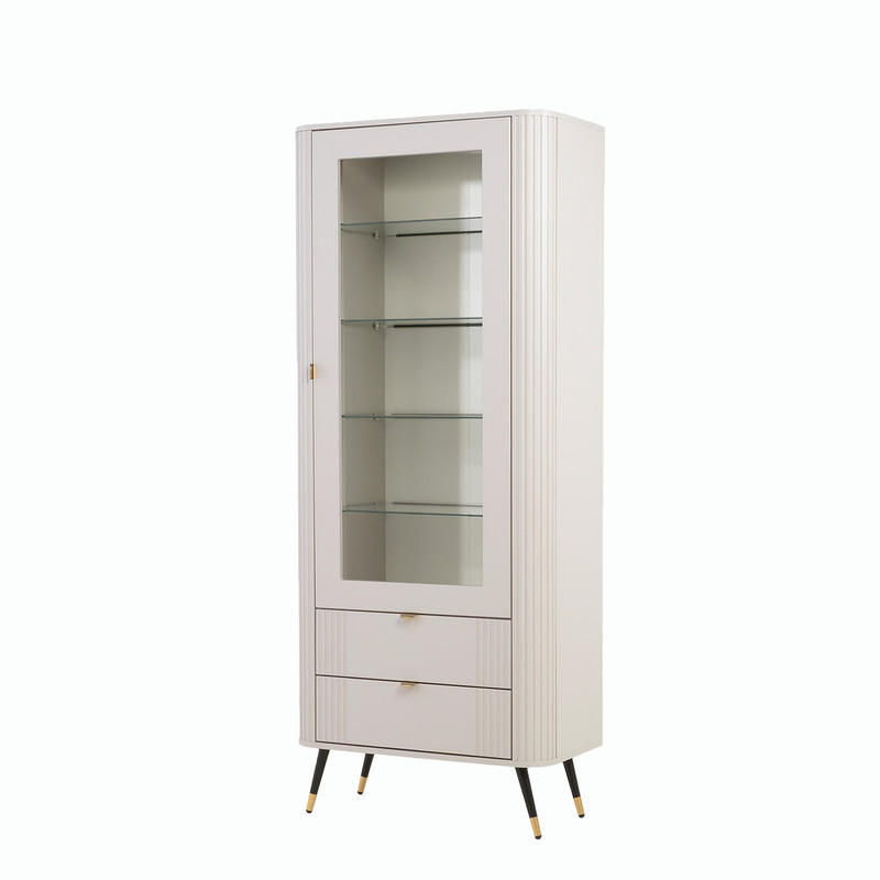 VITRINE AURA in Kaschmir 78/40/193 cm - Kaschmir, Holzwerkstoff (78/193/40cm) - Idohome